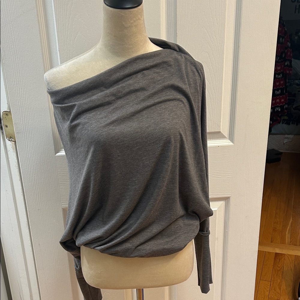 Neely dolman sleeve Lightweight Gray Knit Top